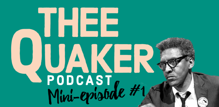 Thee Quaker Podcast Logo with Mini Episode #1 scrawled below in black handwriting text.